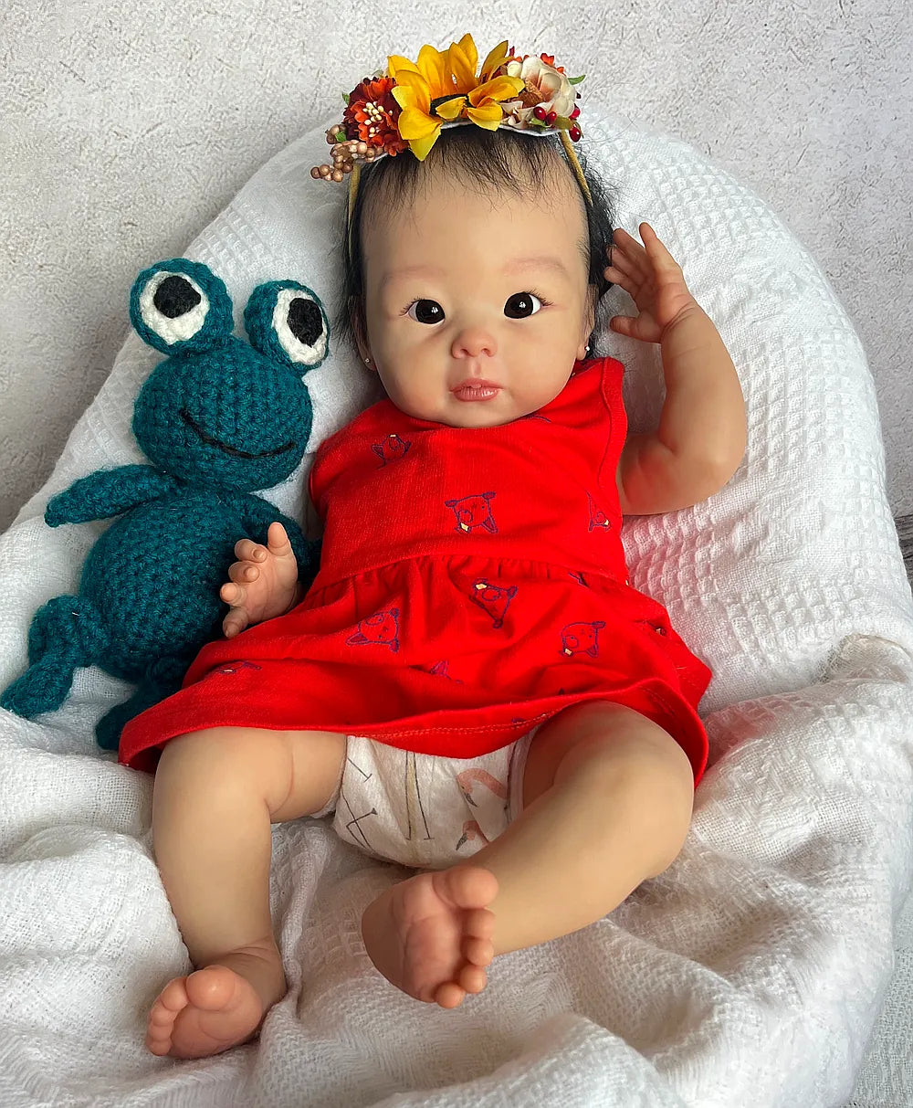 Full Body Silicone Reborn Baby Girl “Jolie” | 23” Realistic Toddler Doll | Custom Handmade Silicone Baby