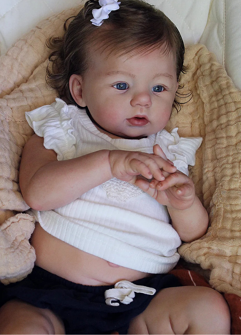 Custom Handmade Silicone Baby | 23” Realistic Toddler Doll " Becky" | Full Body Silicone Reborn Baby Girl