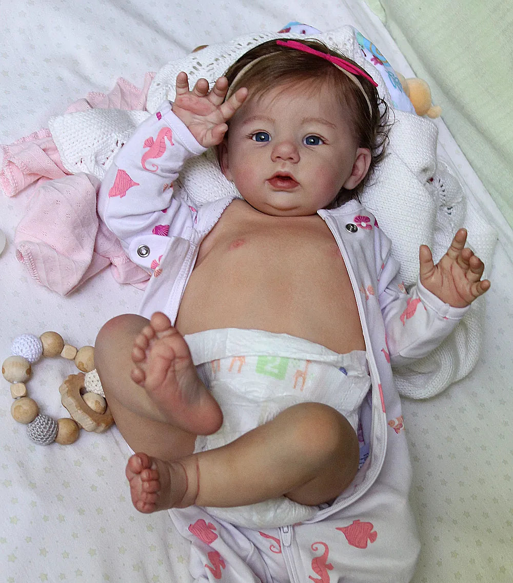 Custom Handmade Silicone Baby | 23” Realistic Toddler Doll " Becky" | Full Body Silicone Reborn Baby Girl