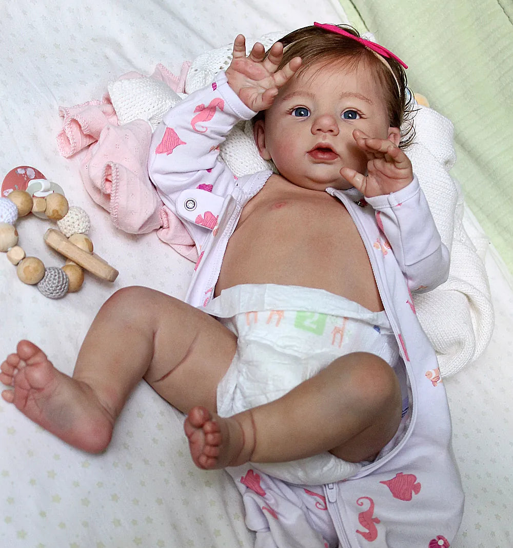 Custom Handmade Silicone Baby | 23” Realistic Toddler Doll " Becky" | Full Body Silicone Reborn Baby Girl